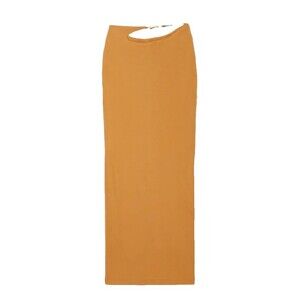 Christopher Esber Gold Buckled Cutout Jersey Column Skirt US 8/ AU 12 NWT $640